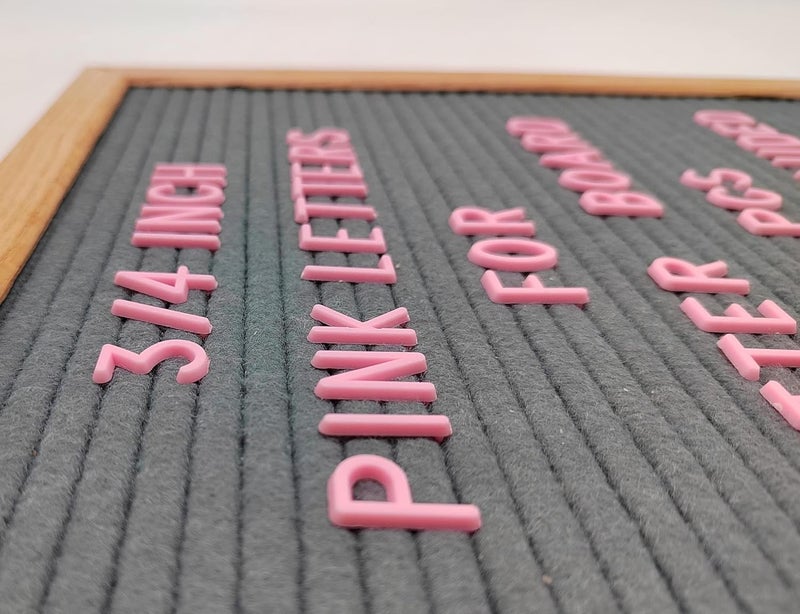 G GAMIT Felt Letter Board Letters Sets - Pre-cut 340pcs 3/4 Inch(0.75") Pink Letters with Canvas Bag(No Board Included) - Image 4